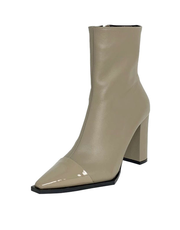 Higher Two-tone color boots khaki Line