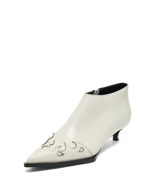 Shadow laser booties ivory