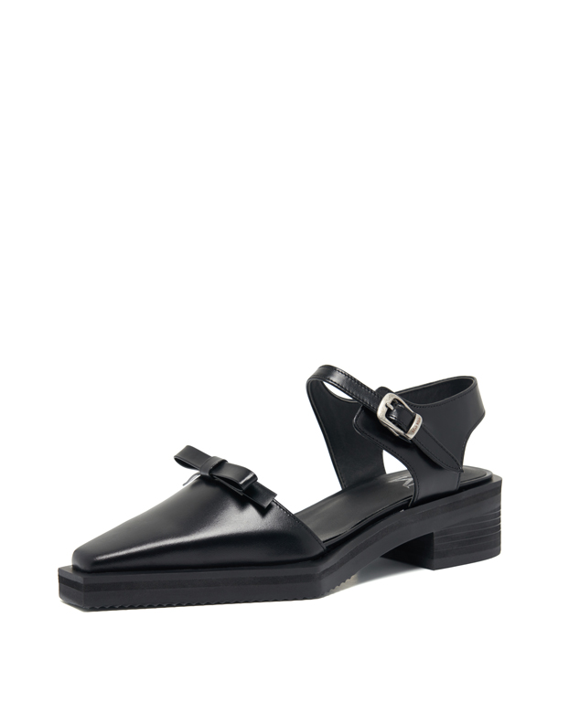 Ribbon sandals loafer black(IVE 张元英穿着)