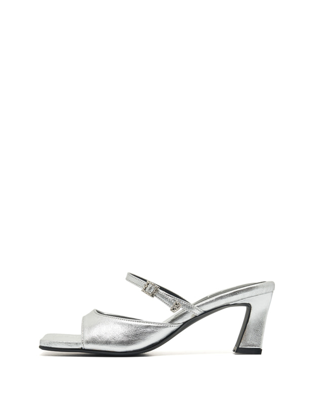 Stone thin sandals silver